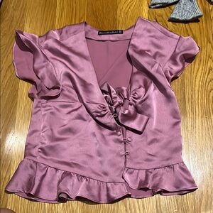 Women's Pink Ruffled Top